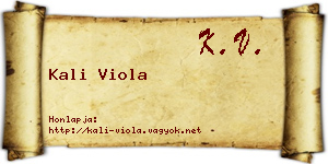 Kali Viola névjegykártya